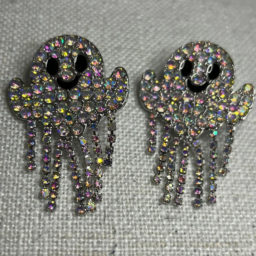 Rhinestone Ghost Earrings